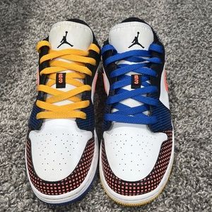 Jordan 1 low multicolor grid